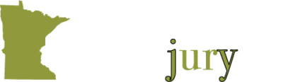 The website logo of Minnjury.com